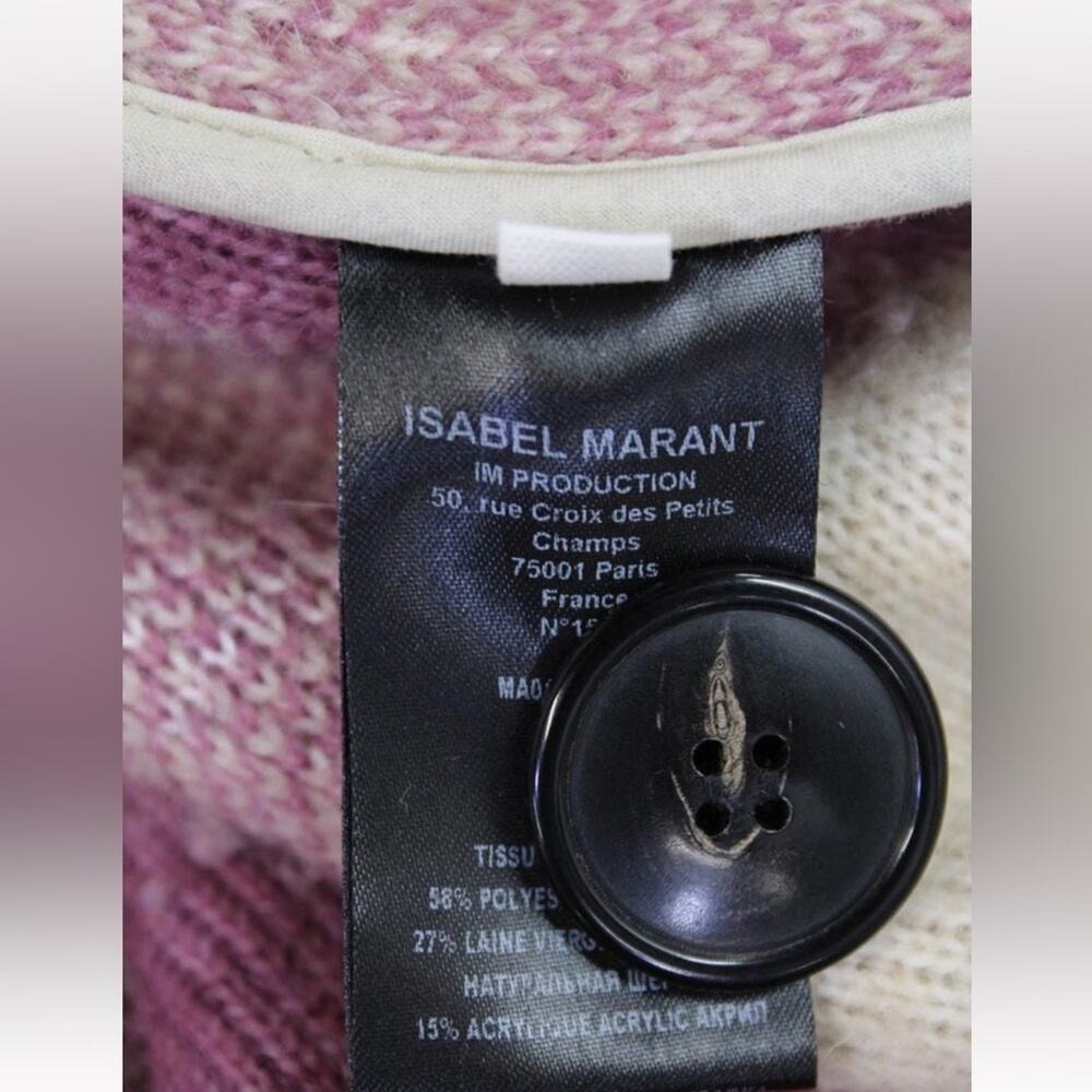 Isabel Marant Etoile Gabriel Fontizi Blanket Gingham Plaid Coat in Rosewood 34 - Picture 12 of 13